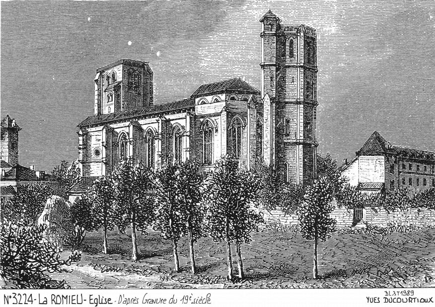 N 32024 - LA ROMIEU - église (d'aprs gravure ancienne)